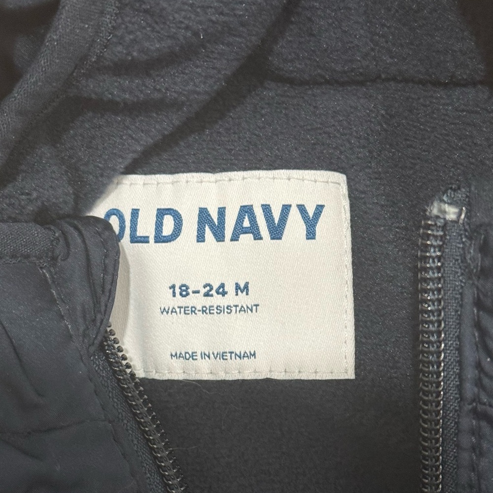 Old Navy Baby Bunting Water Resistant Navy Blue Puffer Snowsuit - Picture 4 of 6